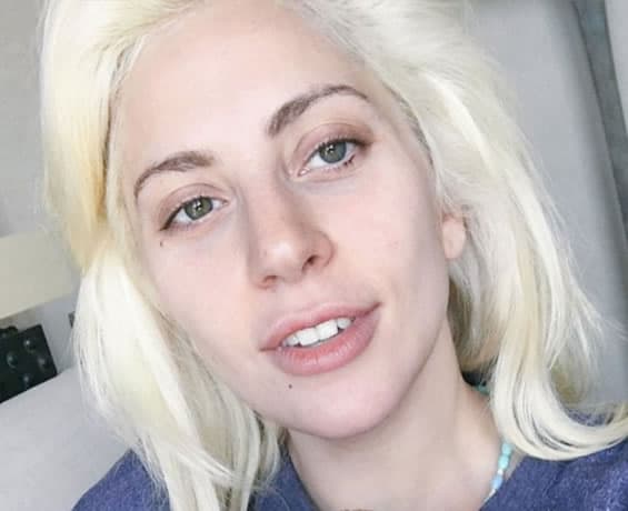 Lady Gaga with no makeup on her 30th birthday